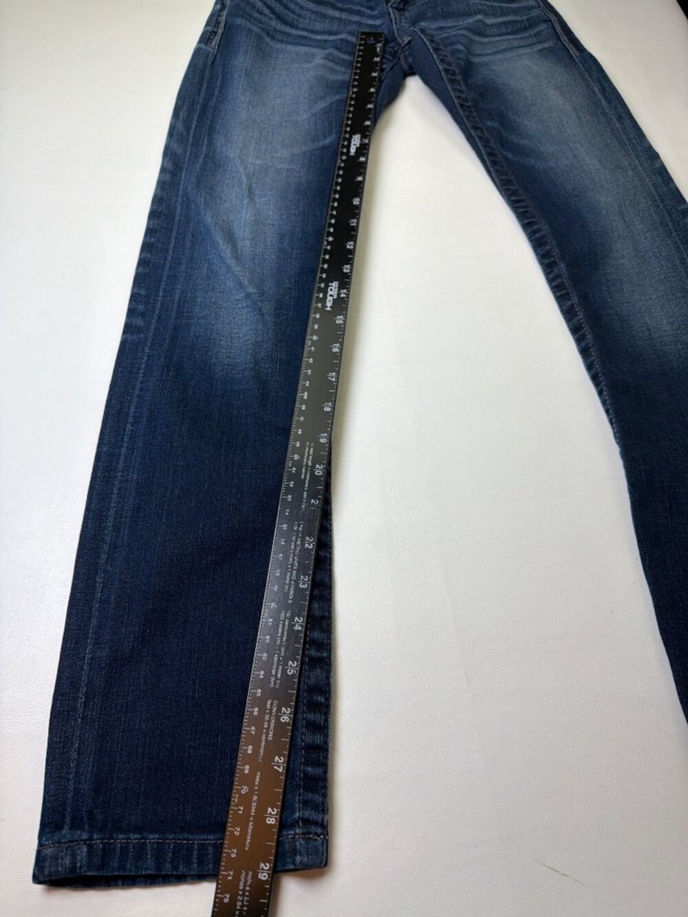 BKE AARON Jeans Men’s Size 25R Straight Slim Leg Dark Wash Stretch Whiskering - Picture 6 of 11